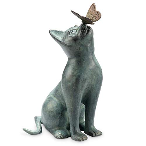 【中古】【未当て嵌める・未開封品】Cat and Butterfly Curiosity Garden Statue by SPI その他-家電