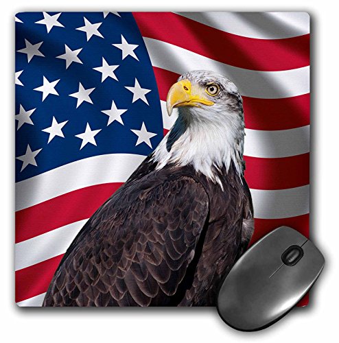 【中古】【未使用・未開封品】3drose LLC 8?x 8?x 0.25インチマウスパッド、アメリカ国旗USA Bald Eagle Patriotism Patriotic Stars Stripes (MP 154967?_ 1?)|AJIMURA-SHOP