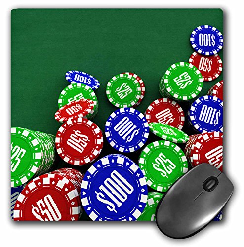 【中古】【未当て嵌める・未開封品】3drose 8?x 8?x 0.25in盛りだくさんなPoker Chips Over緑であることフェルト周囲の状況二十日鼠パッド(MP 155013?_ 1?)