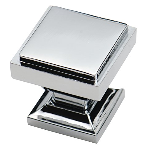 【中古】【未使用・未開封品】Southern Hills 光沢クロム正方形キャビネットノブ - 5個パック - バスルーム化粧台ノブ モダンドレッサーノブ キッチンプール クロムキャビネッ