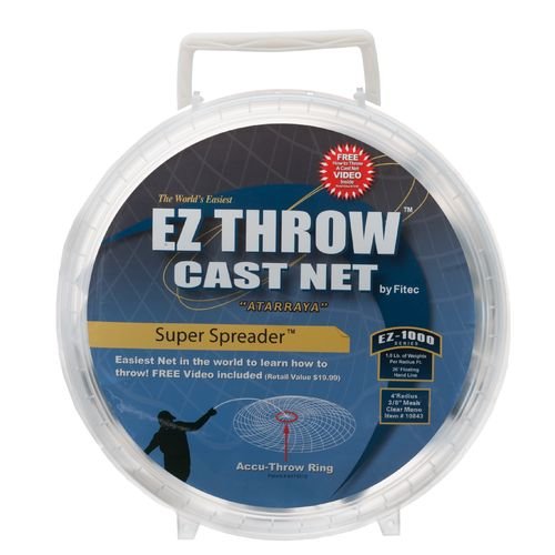 【中古】【未使用・未開封品】FITEC 10843 4 ft. EZ1000 Ez Throw Super Spreader Cast Net 0.38 in,Clear, 0.75 lbs.