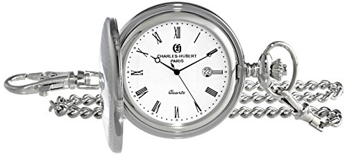【中古】【未使用・未開封品】Charles-Hubert Paris 3914 Stainless Steel Quartz Pocket Watch