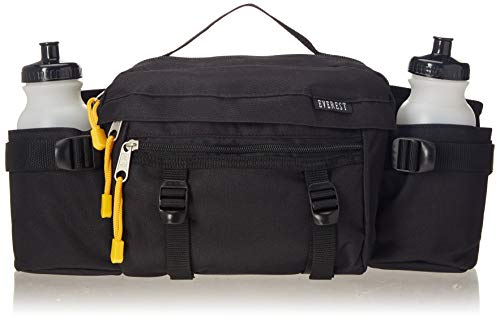 【中古】【未使用・未開封品】EverestハイキングスポーツデュアルボトルファニーウエストLumbar Packバッグ2?Squeeze Bottles Included One Size ブラック BH16