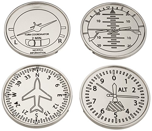 【中古】【未使用・未開封品】GODINGER SILVER ART Airplane Coasters, Set of 4 by Godinger