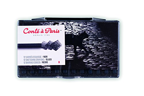 【中古】【未使用・未開封品】Contﾃδｩ ﾃδ Paris 12 Count B Sketching Crayons Set, Black by Cont ﾃδ Paris
