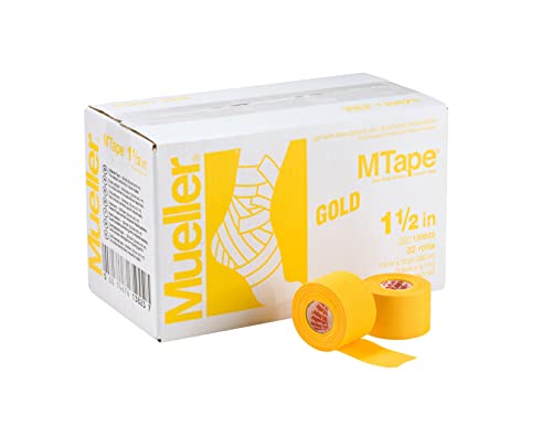 【中古】【未当て嵌める・未開封品】Mueller(ミューラー) M磁気テープ 野球クラブ色つや 38粍 ゴールド Mtape Team Color Gold [32個入り口・入口] 非伸縮綿織物磁気テープ 130823 ゴールド 38粍