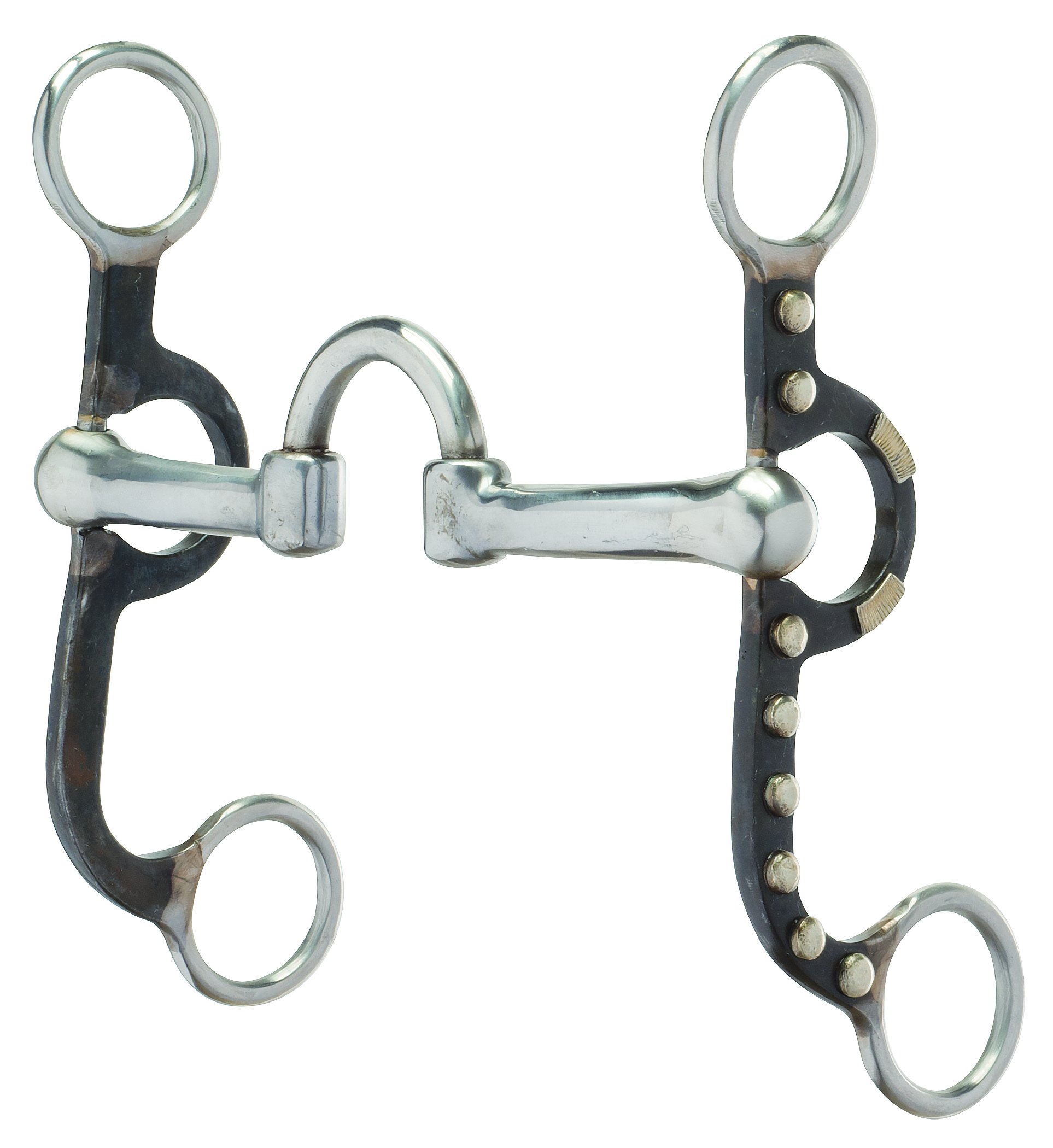 【中古】【未当て嵌める・未開封品】Weaverなめし革Professional Argentineビット、5?\" Sweet Iron Polished Low界面手を加える口with銅Inlay"