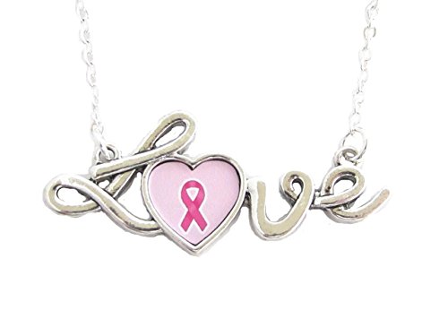 【中古】【未使用・未開封品】Breast Cancer Awareness Heart Loveスクリプトファッションネックレス