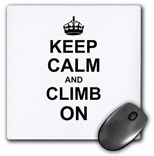 【中古】【未使用・未開封品】3dRose 8 x 8 x 0 25インチ Keep Calm and Climb on Carry on Climbing Gift Rock Climbers用 ブラック 面白い ユーモラスなマウスパッド (mp_15