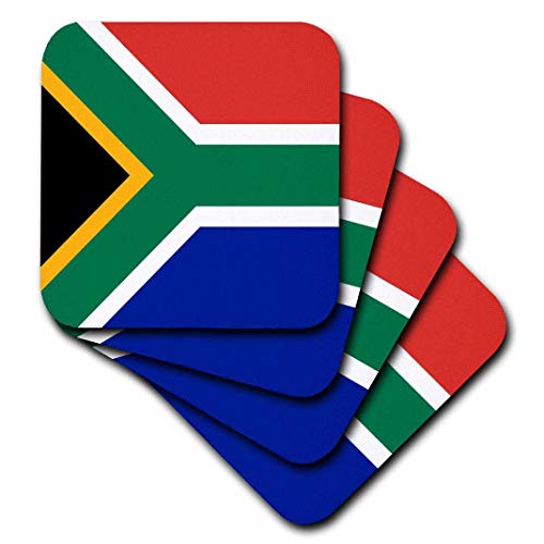 【中古】【未使用・未開封品】(set-of-8-Soft) - 3dRose cst_158432_2 Flag of South Africa-Colourful Red Green Blue Black White Yellow Multicolor African World Souveni