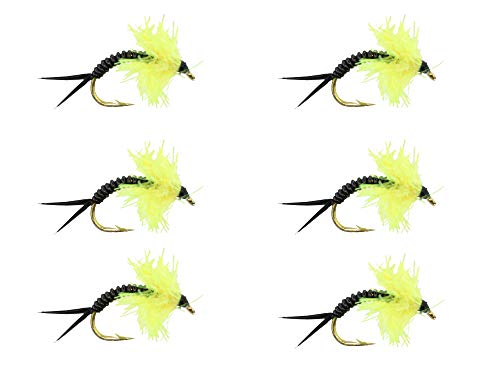 【中古】【未当て嵌める・未開封品】Wild Water Metallic Yellow Estaz Stonefly, Size 8, Qty. 6