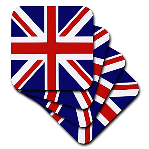 【中古】【未使用・未開封品】(set-of-8-Soft) - 3dRose British Flag - Red White Blue Union Jack Great Britain United Kingdom UK England English Souvenir Gb - Soft Co画像