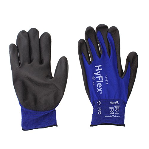 【中古】【未使用・未開封品】[Hyflex] Ansell 11-618 Nylon Light Duty Multi-Purpose Glove with Knitwrist, Abrasion/Cut Resistant, Size 10, Blue (Pack of 12 Pair) 26,536円