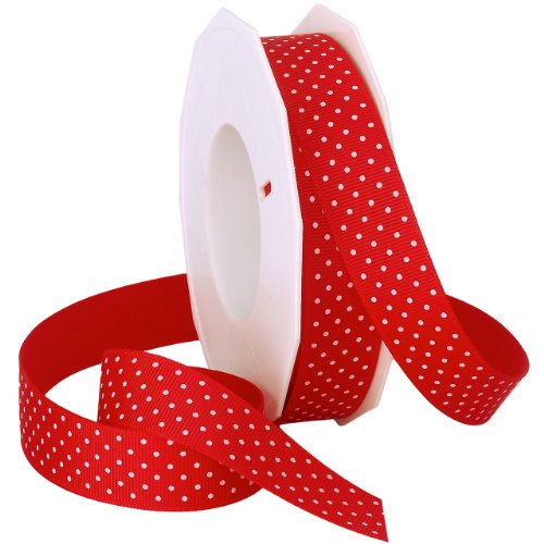 【中古】【未使用・未開封品】Morex Swiss Dot Grosgrain Ribbon, 7/8-Inch by 20-Yard Spool, Red by Morex｜AJIMURA-SHOP