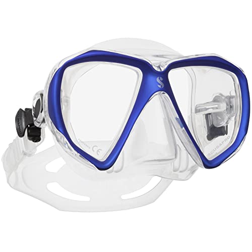 【中古】【未当て嵌める・未開封品】Scubapro Masque Spectra atteints en silicone transparent-Bleu-Taille unique
