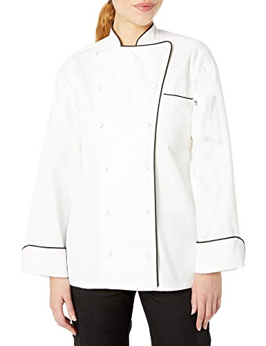【中古】【未使用・未開封品】Uncommon Threads 0432-2504 Murano Chef Coat in White with Black Piping - Lagre