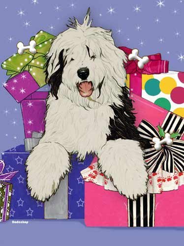 【中古】【未当て嵌める・未開封品】Old English Sheepdogクリスマスカード: 10?Holiday Cards with Envelopes