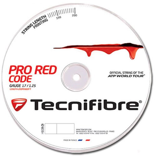 【中古】【未当て嵌める・未開封品】テクニファイバー(Tecnifibre) PRO RED CODE ゲージ1.30粍 渦状文200m 赤いこと TFR502