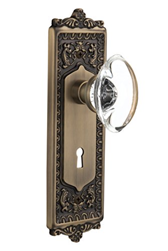 【中古】【未使用・未開封品】Nostalgic Warehouse Egg & Dartプレートwith Keyhole楕円形クリアクリスタルガラスノブ Passage - 2.375" 711381 1|AJIMURA-SHOP