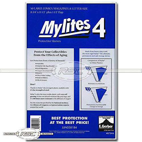 【中古】【未使用・未開封品】Mylites 4 - 50 ラージ 保護スリーブ コミック、雑誌、レターサイズ用｜AJIMURA-SHOP