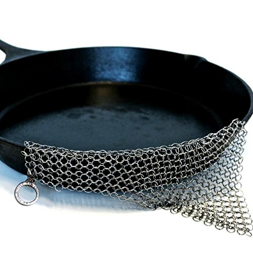 【中古】【未当て嵌める・未開封品】TheリンガーCast Iron Cleaner XL 8?x 6inステンレス鋼スチール写真Chainmail