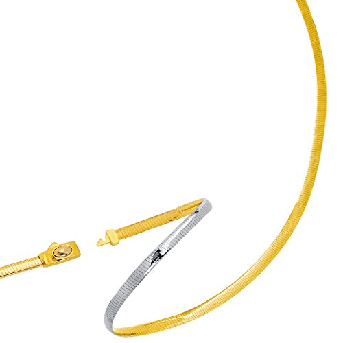 【中古】【未使用・未開封品】Two Tone Reversible Omega Chain Necklace In 14k Yellow Gold And Sterling Silver, 3mm, 20"|AJIMURA-SHOP