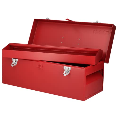 【中古】【未当て嵌める・未開封品】メタルツールボックス、20?\" L x 7???7?/8?\"" W x 7???7?/8?\"" H、24腰かけゲージ"