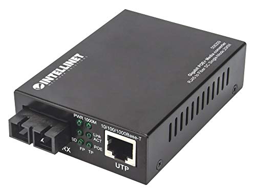 【中古】【未当て嵌める・未開封品】Gigabit PoE+ 媒体変換器 1000Base-T RJ45界面からイーサーゴンLX (SC) シングル流行り物 20粁 (12.4ミリアンペア) PoE+インジェクタ
