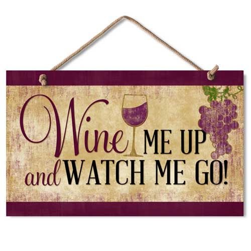 【中古】【未使用・未開封品】Highland Graphics Wine Me Up Wood Kitchen Sign by Highland Graphics