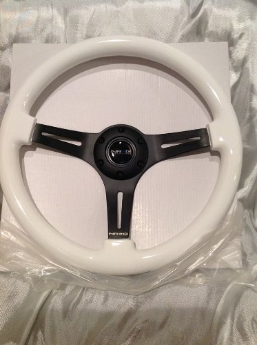 【中古】【未使用・未開封品】NRG Innovation 蛍光ダークホワイト木製ハンドル 350?mm 3スポークセンター ブラック|AJIMURA-SHOP