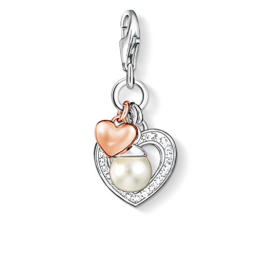 【中古】【未使用・未開封品】Thomas Sabo Women-Charm Pendant Heart Charm Club 925 Sterling Silver 18k rose gold plating Zirconia white Freshwater Pearl 0937-426-14｜AJIMURA-SHOP