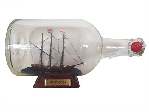 【中古】【未当て嵌める・未開封品】Hampton Nautical メイフラワーシップボトル 9in