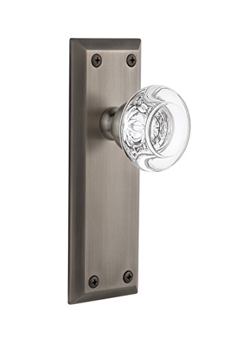 【中古】【未使用・未開封品】Grandeur Fifth Avenueプレートwithボルドークリスタルノブ、Passage???2.375インチ、アンティークピューター｜AJIMURA-SHOP