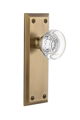 【中古】【未使用・未開封品】Grandeur Fifth Avenueプレートwithボルドークリスタルノブ、プライバシー???2.375インチ、ビンテージ真鍮