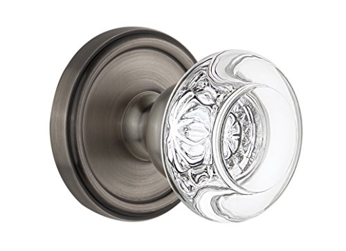 【中古】【未使用・未開封品】Grandeur Georgetown Rosette withボルドークリスタルノブ、プライバシー???2.375インチ、アンティークピューター|AJIMURA-SHOP