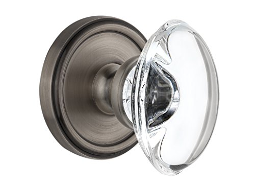 【中古】【未使用・未開封品】Grandeur Georgetown Rosette with Provenceクリスタルノブ、Passage???2.375インチ、アンティークピューター