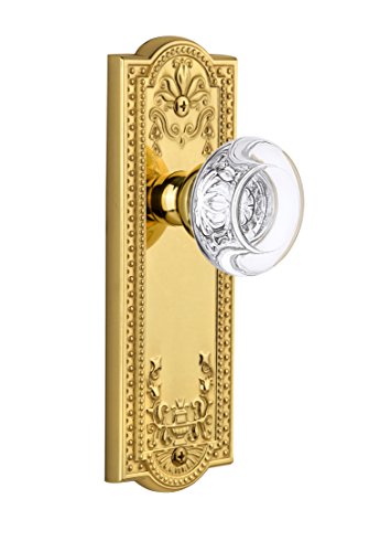【中古】【未使用・未開封品】Grandeur Parthenonプレートwithボルドークリスタルノブ、ダブルダミー、光沢真鍮