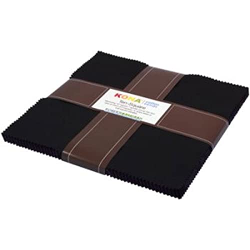 【中古】【未使用・未開封品】Robert Kaufman KONA COTTON SOLIDS BLACK 10 Fabric Squares 42 Piece Layer Cake TEN-144-42 by Robert Kaufman