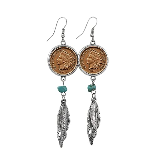 【中古】【未使用・未開封品】100?Year Old Indian Head Pennyフェザーシルバートーンイヤリング｜AJIMURA-SHOP