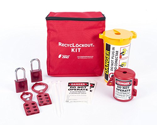 【中古】【未使用・未開封品】ZING 2733 RecycLockout Lockout Tagout Kit with Aluminum Padlocks, 11 Component, Plug Lockout by Zing Green Products