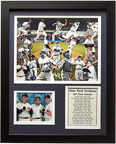 【中古】【未使用・未開封品】Legends Never Die ニューヨーク・ヤンキース MLB グレートコレクタブル| フレーム付きフォトコラージュ壁アート装飾 - 12インチx15インチ (1112