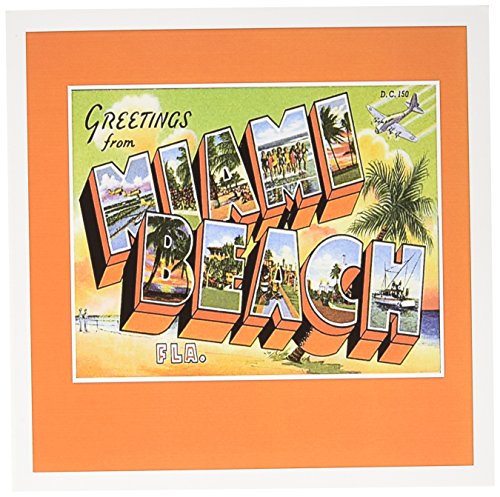 【中古】【未使用・未開封品】BLNヴィンテージUS都市とStatesはがきデザイン???Greetings from Miami Beachフロリダ太字Lettersからシーンとマイアミ???グリーティング