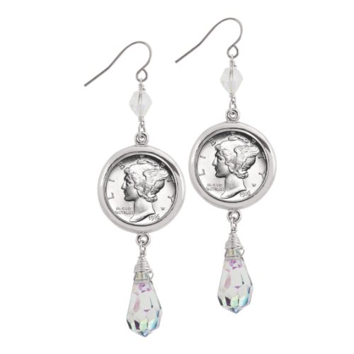 【中古】【未使用・未開封品】Mercury Dime Crystal Drop Earrings