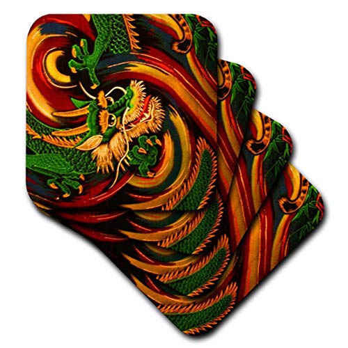 【中古】【未使用・未開封品】(set-of-8-Soft) - 3dRose cst_167098_2 Oriental Dragon Abstract a Fantasy Art Original-Soft Coasters, Set of 8|AJIMURA-SHOP