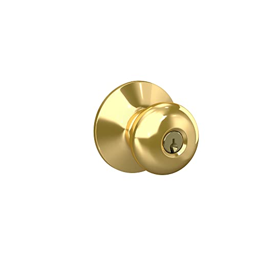 【中古】【未使用・未開封品】Schlage F51A PLY 605 Plymouth Keyed Entry Knob, Bright Brass Schlage Lock Company [並行輸入品]
