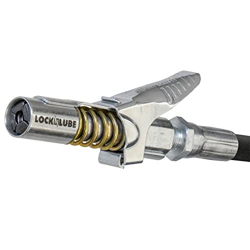 【中古】【未使用・未開封品】LockNLube グリースガンカプラ??グリース注入用管継ぎ手 結合は簡単-ロックオンし留め金を外せばそのままグリースが注入され機械を汚すことは