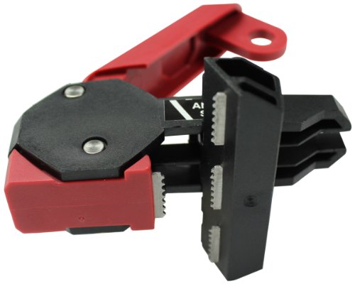 【中古】【未当て嵌める・未開封品】Accuform Signs KDD162 STOPOUT 120/240 Circuit Breaker Lockout (Triple Pole) with Bar Clamp and Changeable Lockout Tag, Red, 1.5H x 3.33