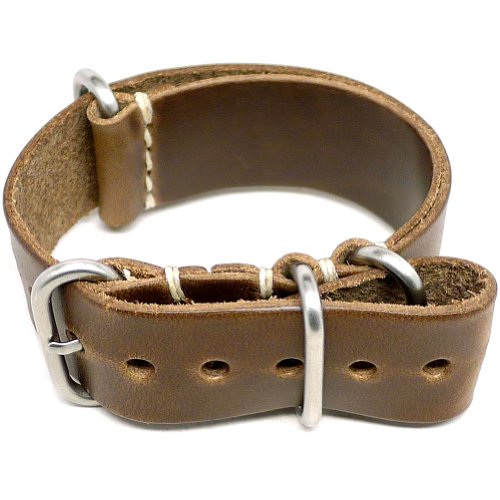 【中古】【未当て嵌める・未開封品】[DaLuca] NATO Watch Strap - Natural Chromexcel (Matte Buckle) : 26粍