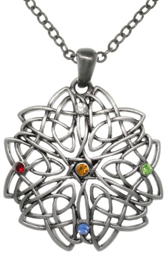 【中古】【未使用・未開封品】ジュエリートレンドピューターケルトノットRising Star WorkマルチカラーRhine Stone Pendant on Chainネックレス