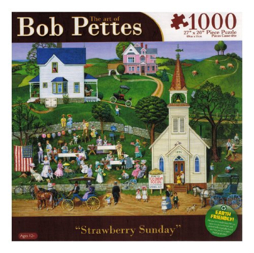 【中古】【未使用・未開封品】ボブ・Pettes???Strawberry日曜日???1000?pcパズル